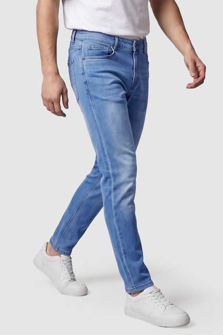 Faded Skinny Fit Jeans with Button Closure