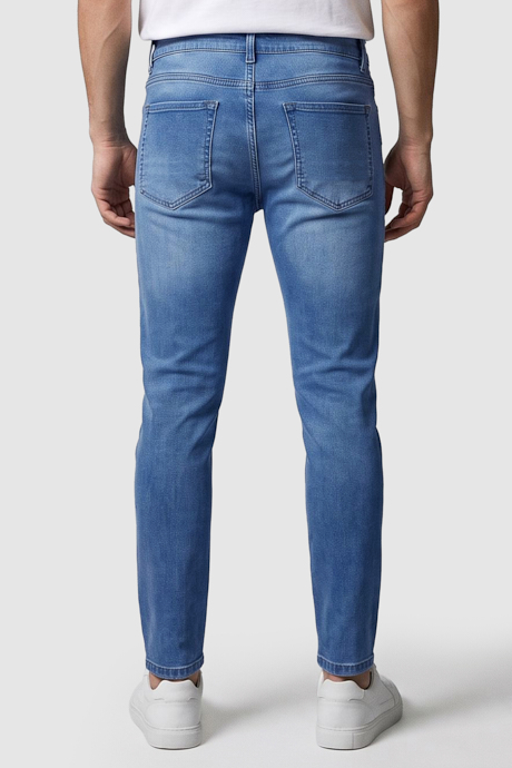 Faded Skinny Fit Jeans with Button Closure