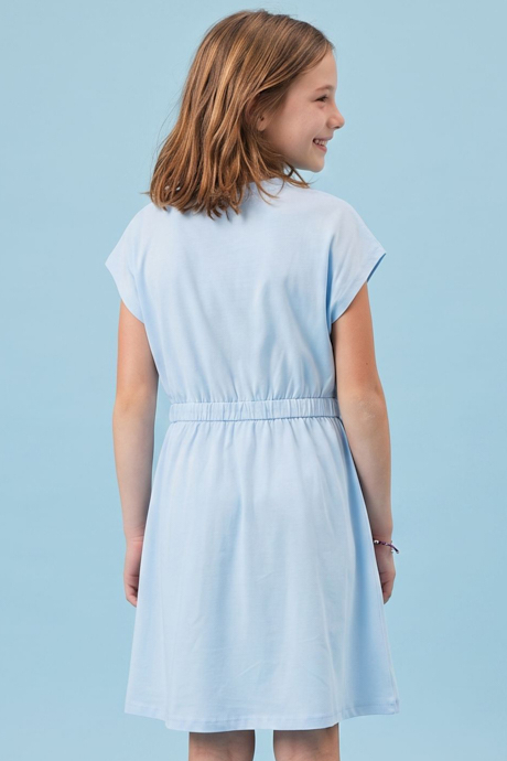 Printed Fit & Flare Dress with Short Sleeves