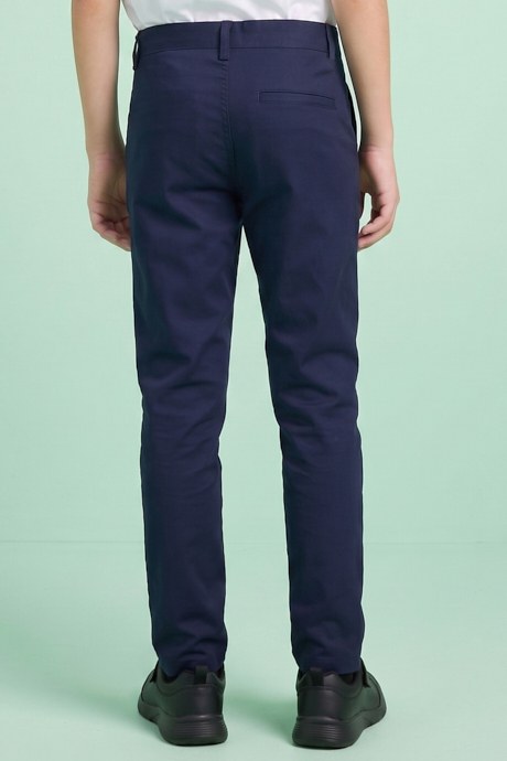 Solid Chino Pants with Button Closure