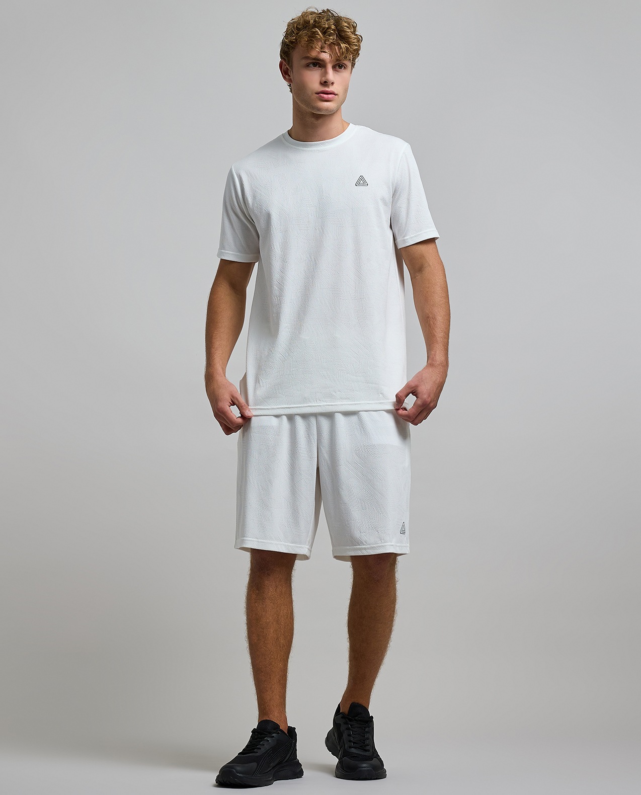 Solid Active Shorts with Drawstring Waist