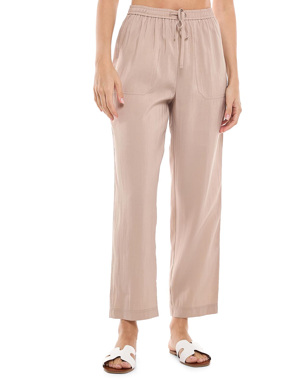 Solid Carrot Fit Trousers with Drawstring Waist