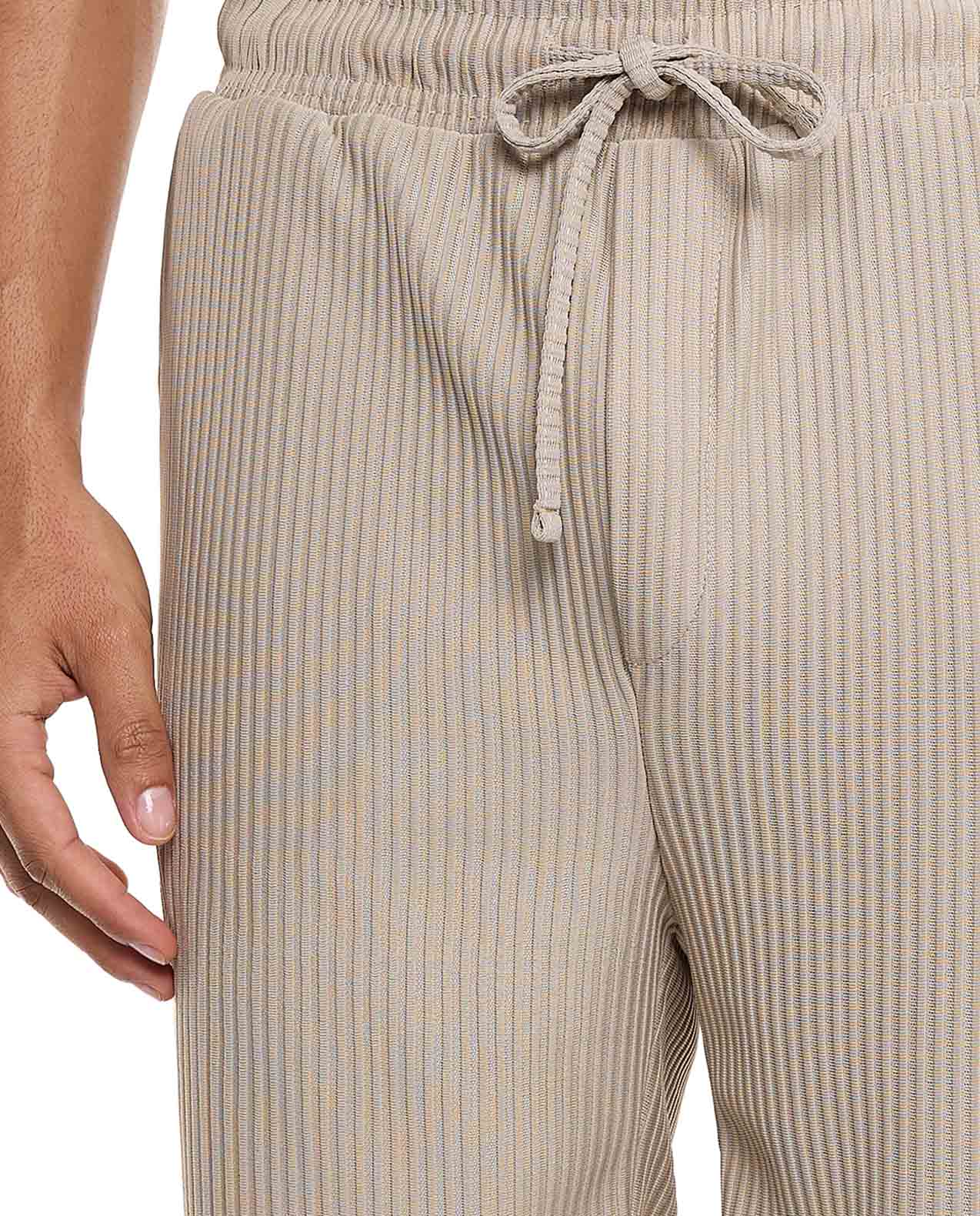Ribbed Shorts with Drawstring Waist