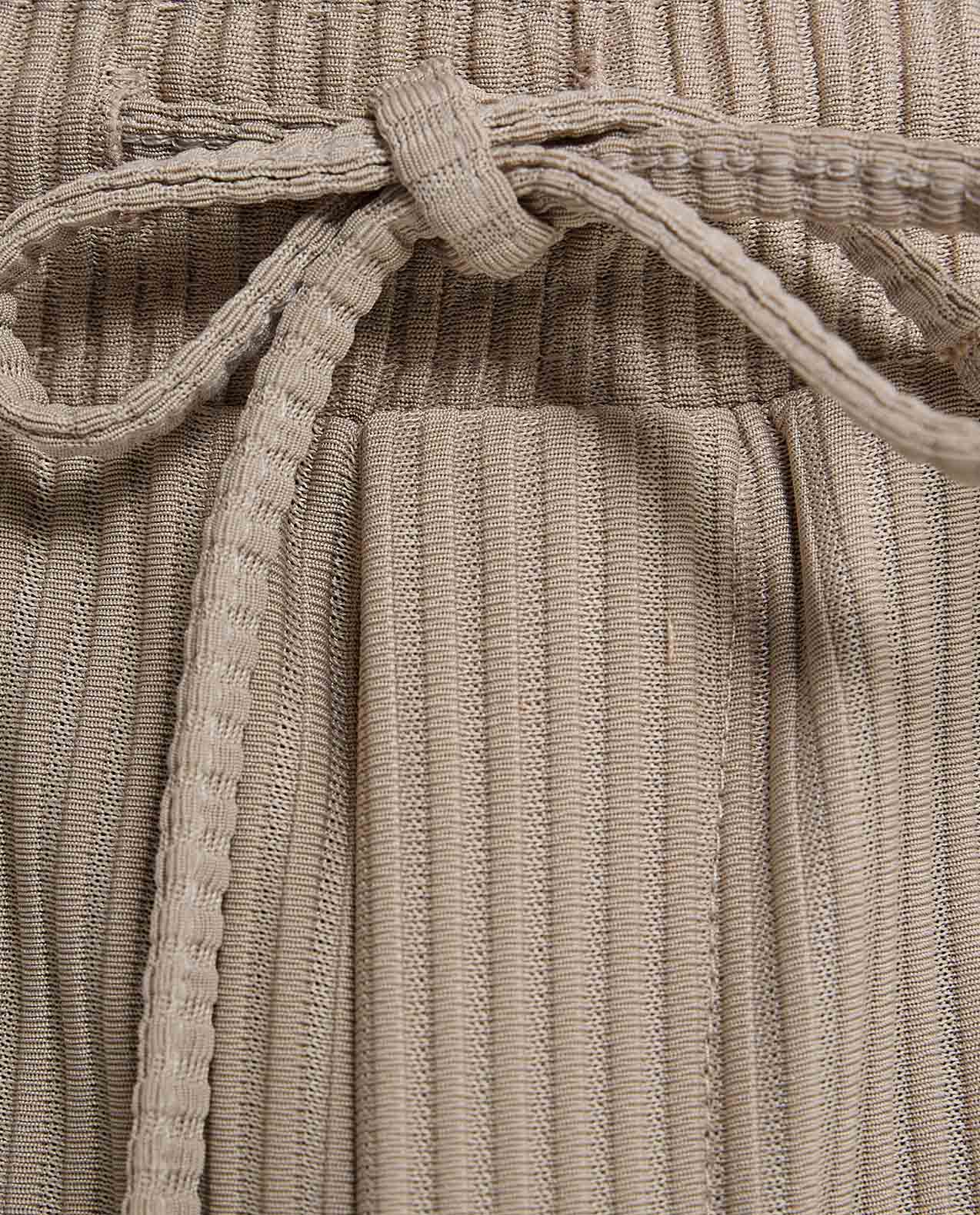 Ribbed Shorts with Drawstring Waist