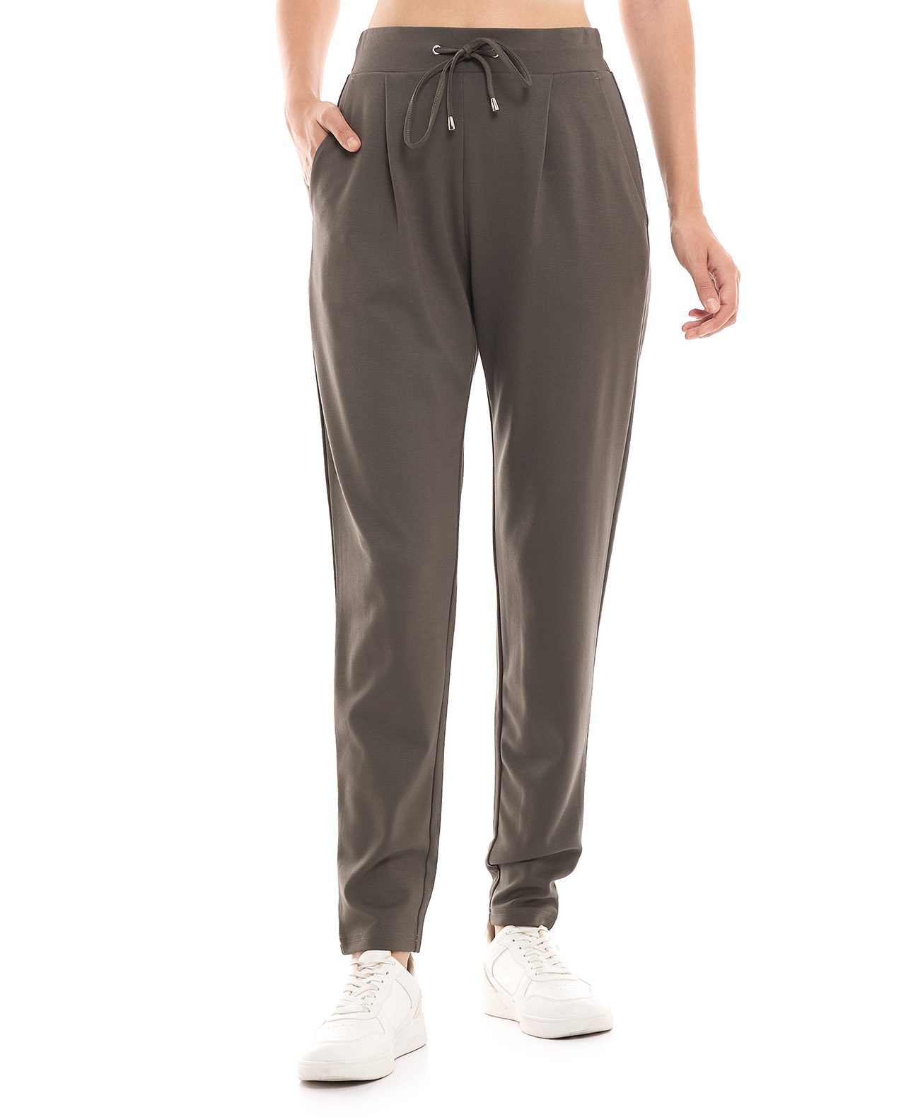 Solid Pants with Drawstring Waist