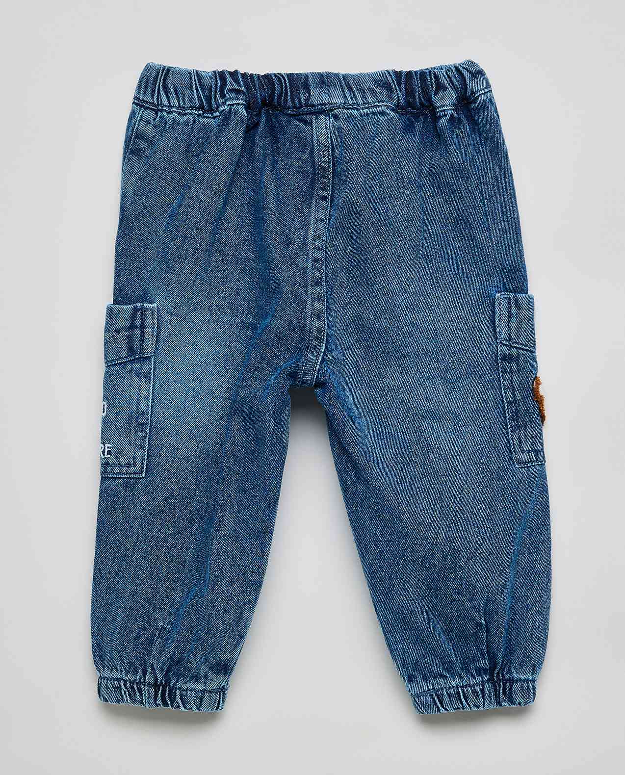 Embroidered Jogger Jeans with Drawstring Waist