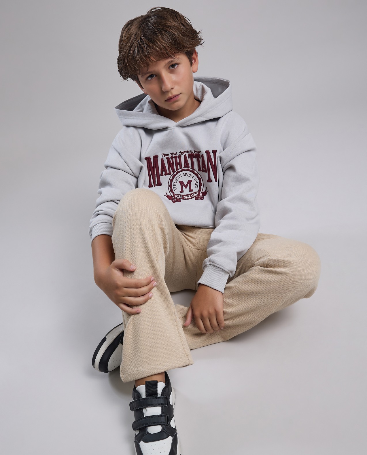 Embroidered Hoodie with Long Sleeves