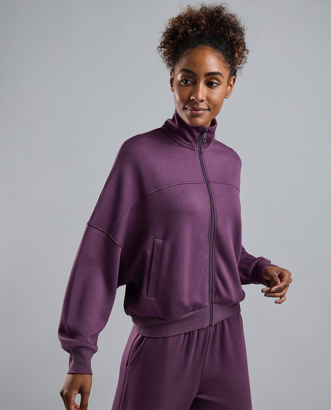 Solid Jacket with Zipper Closure
