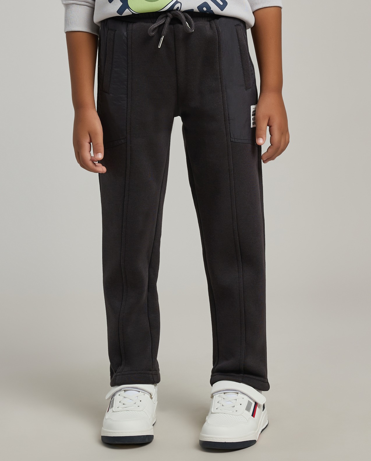 Badge Detail Joggers with Drawstring Waist
