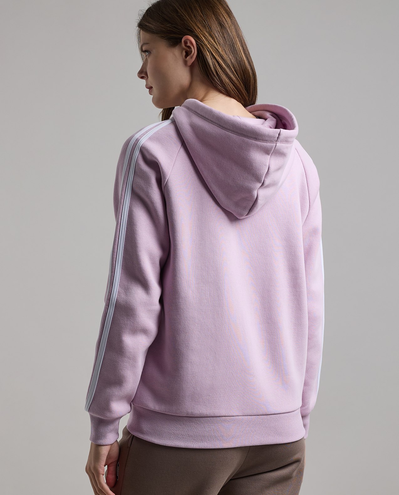 Stripe Detail Hooded Jacket with Zipper Closure