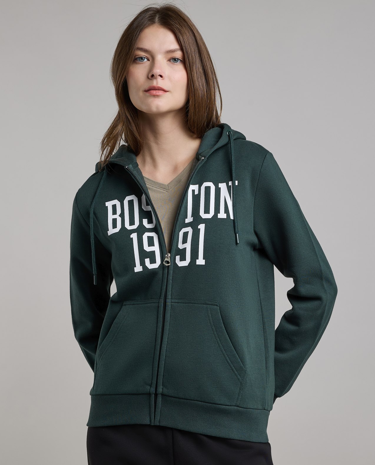 Printed Hooded Jacket with Long Sleeves