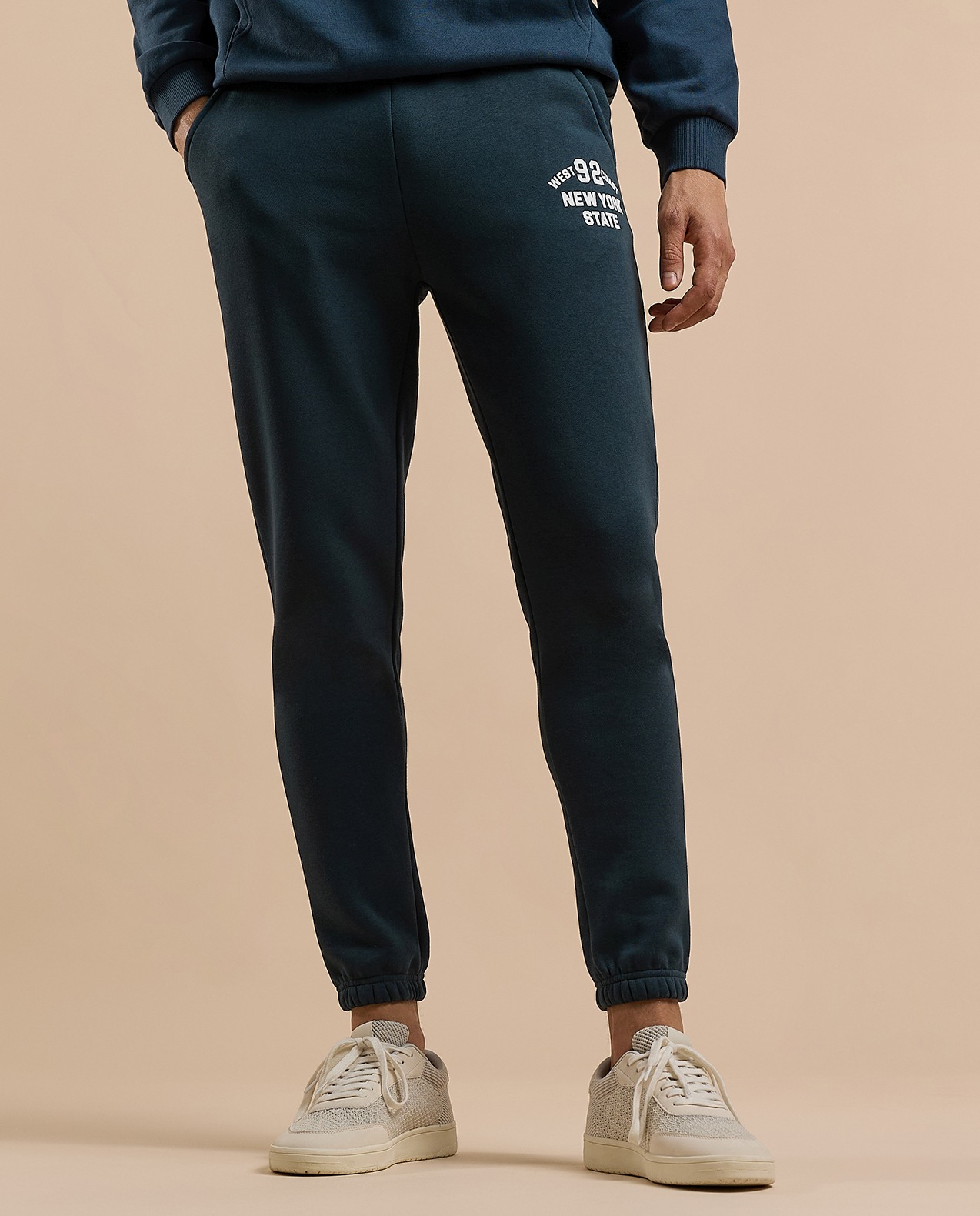 Embroidery Detail Joggers with Drawstring Waist
