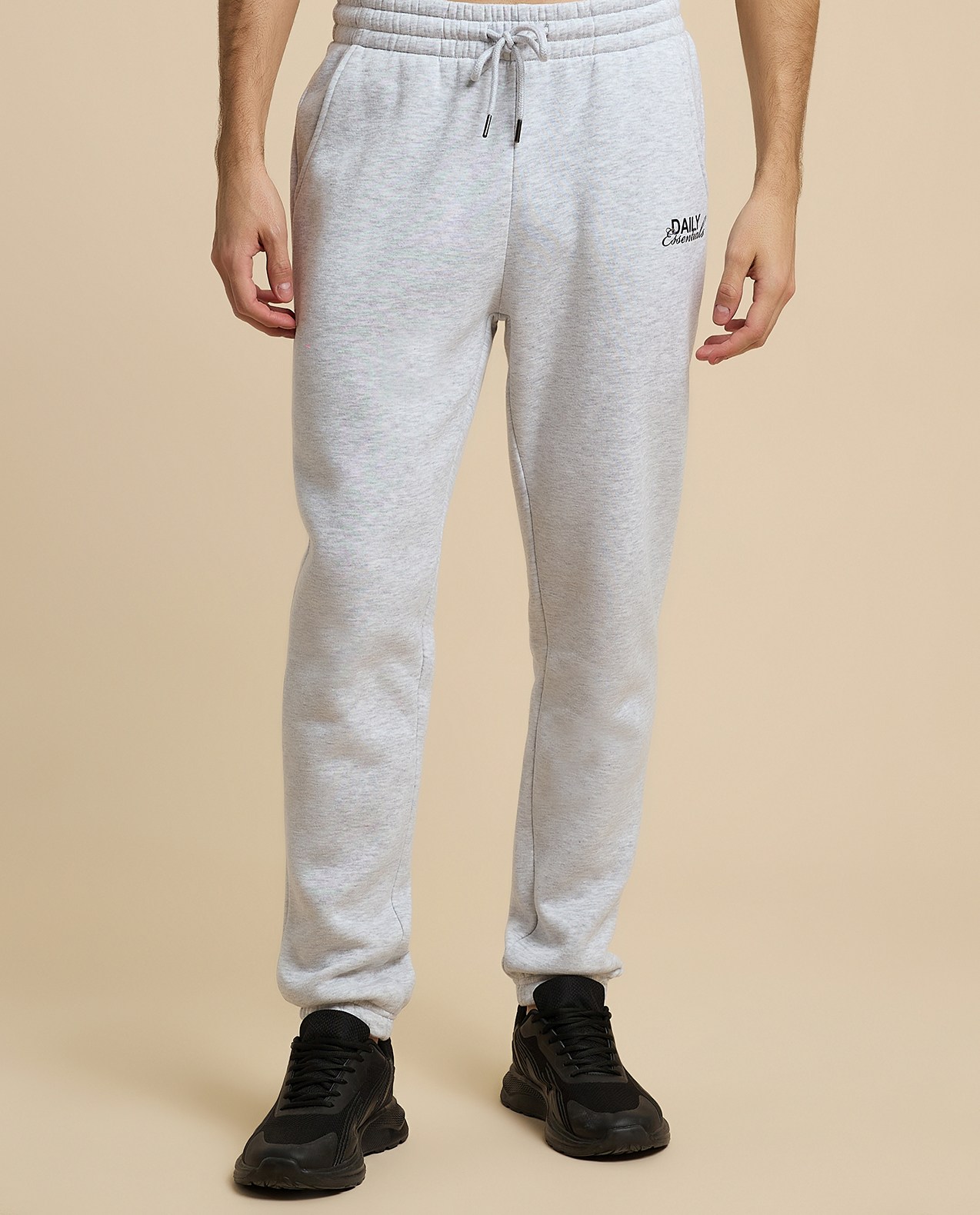 Print Detail Joggers with Drawstring Waist