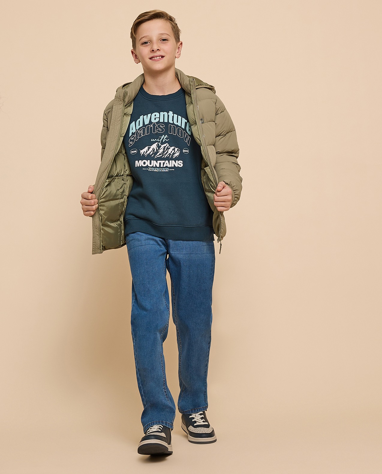 Printed Sweatshirt with Crew Neck and Long Sleeves