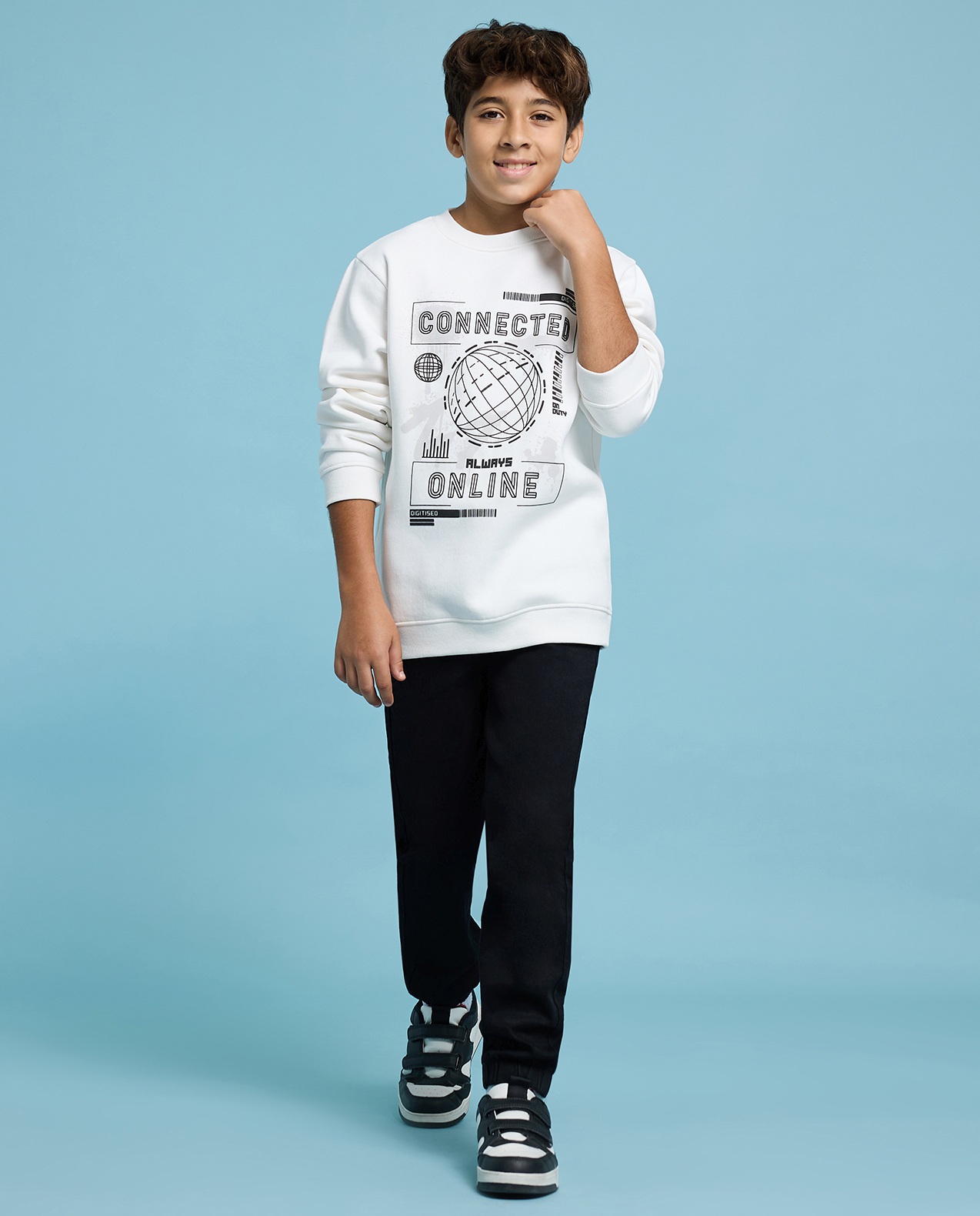 Printed Sweatshirt with Crew Neck and Long Sleeves