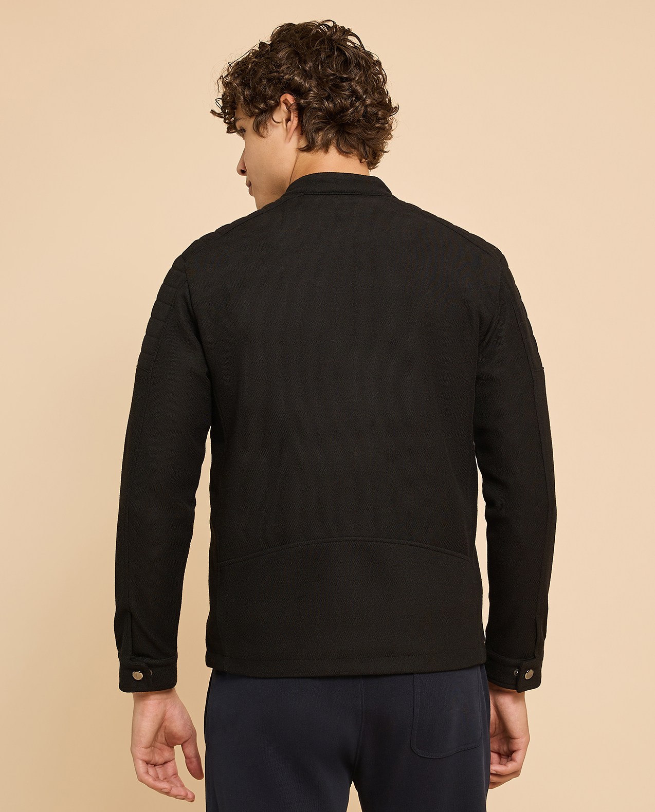 Textured Knit Jacket with Zipper Closure