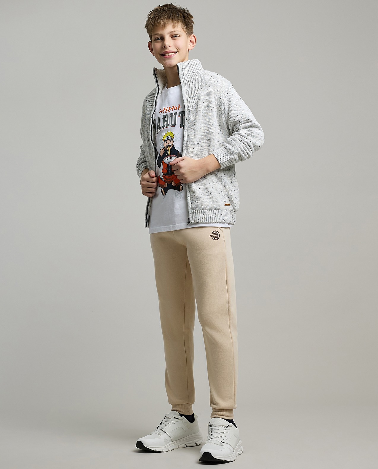 Textured Cardigan with Zippered Closure
