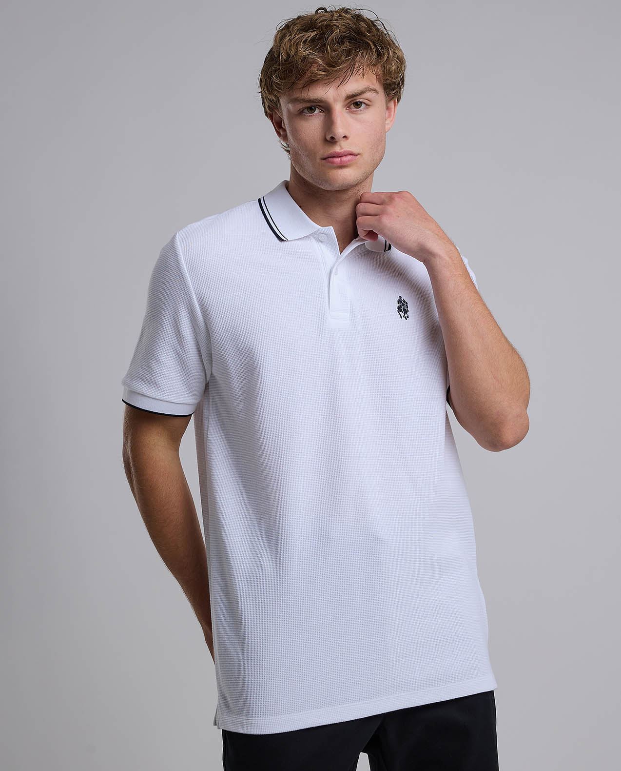 Logo Detail Polo T-Shirt with Short Sleeves