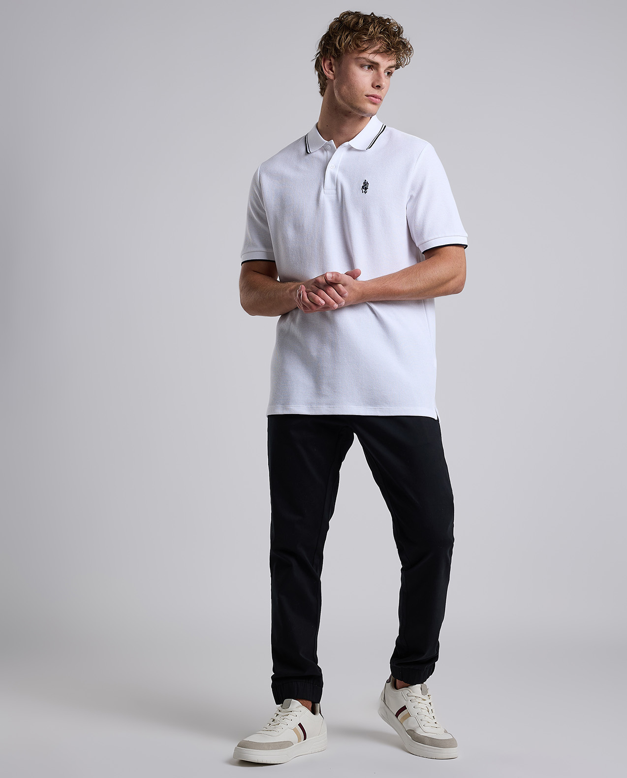 Logo Detail Polo T-Shirt with Short Sleeves