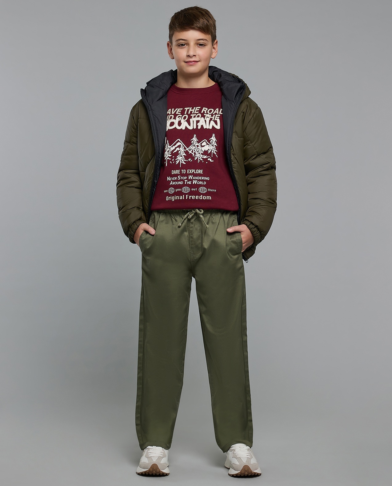 Solid Woven Pants with Drawstring Waist