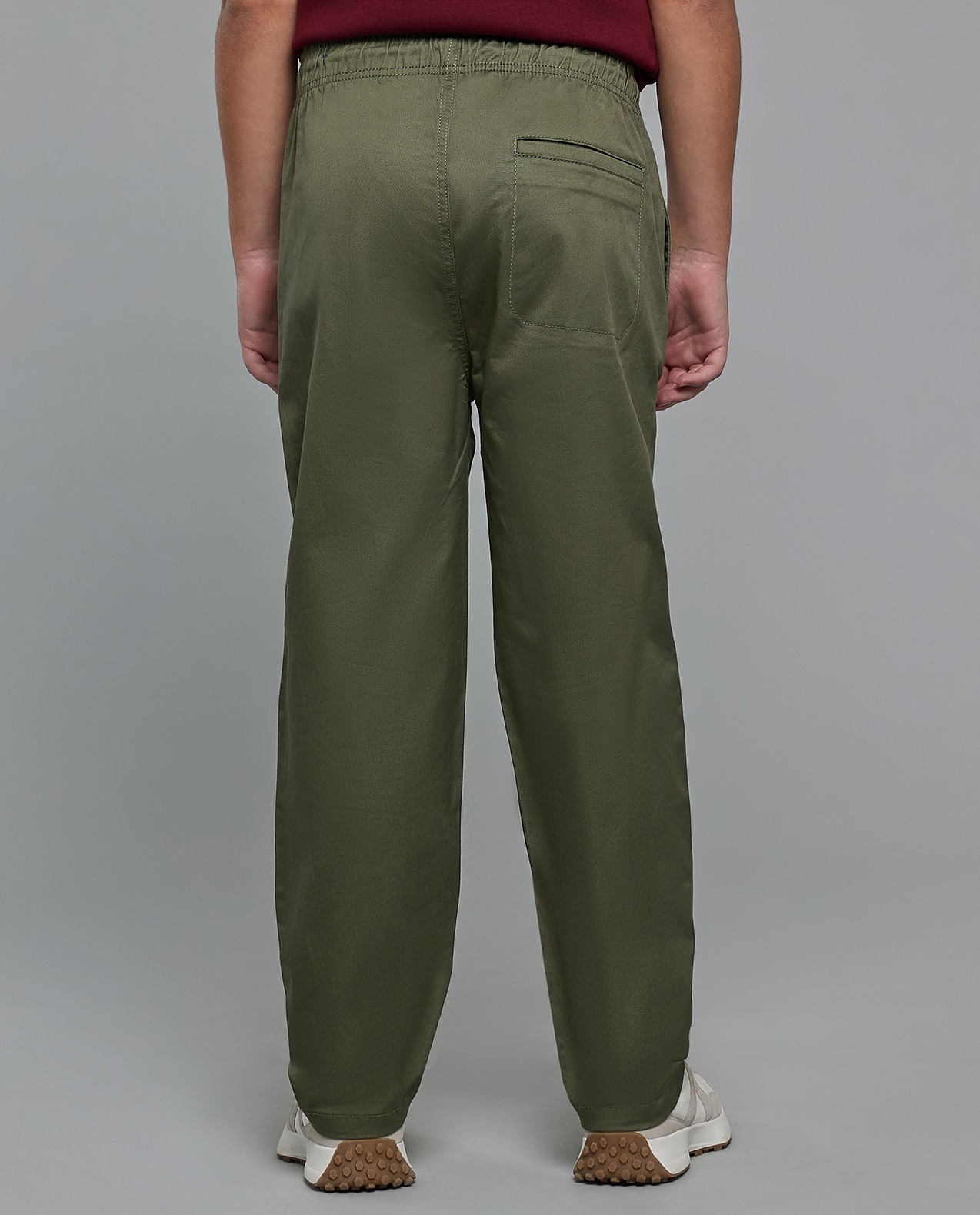 Solid Woven Pants with Drawstring Waist