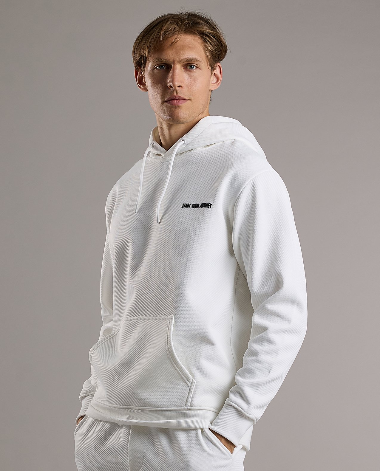 Print Detail Hoodie with Long Sleeves