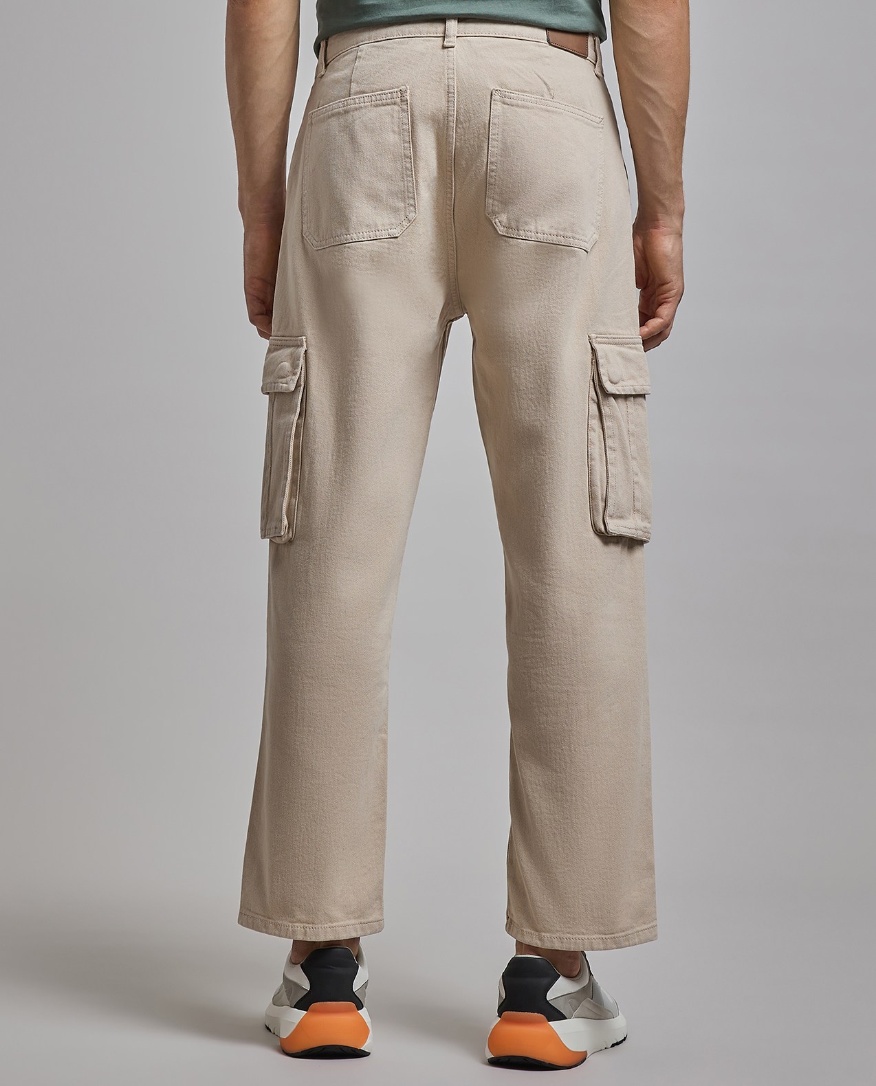 Faded Tapered Fit Jeans with Button Closure