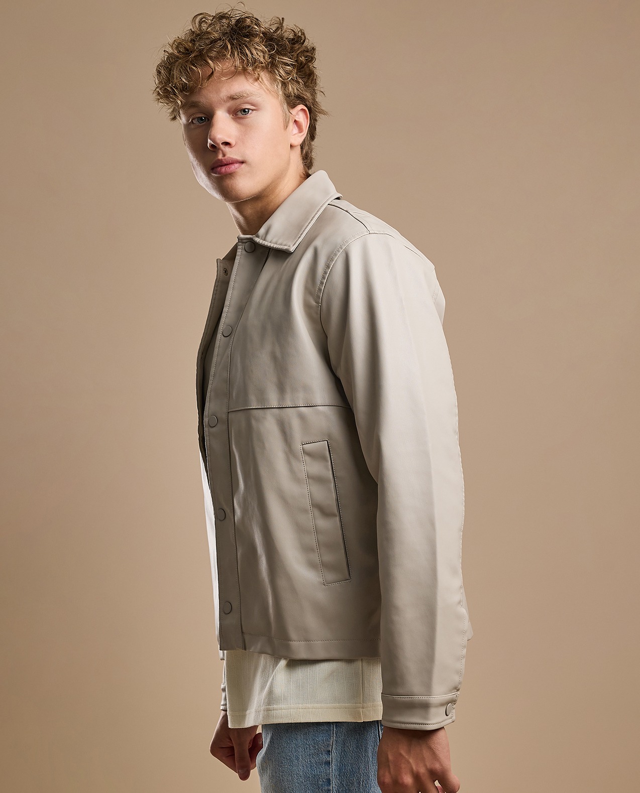 Solid Jacket with Zipper Closure