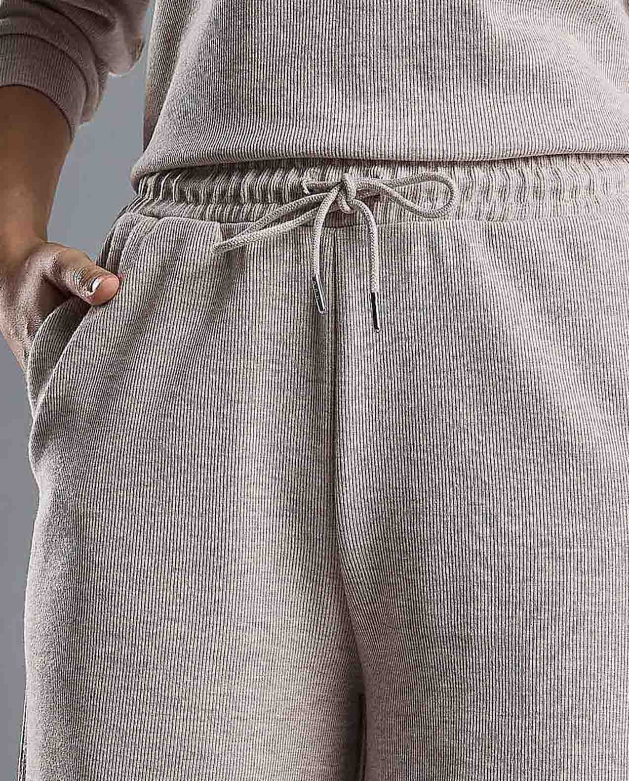 Textured Knit Pants with Elastic Waist