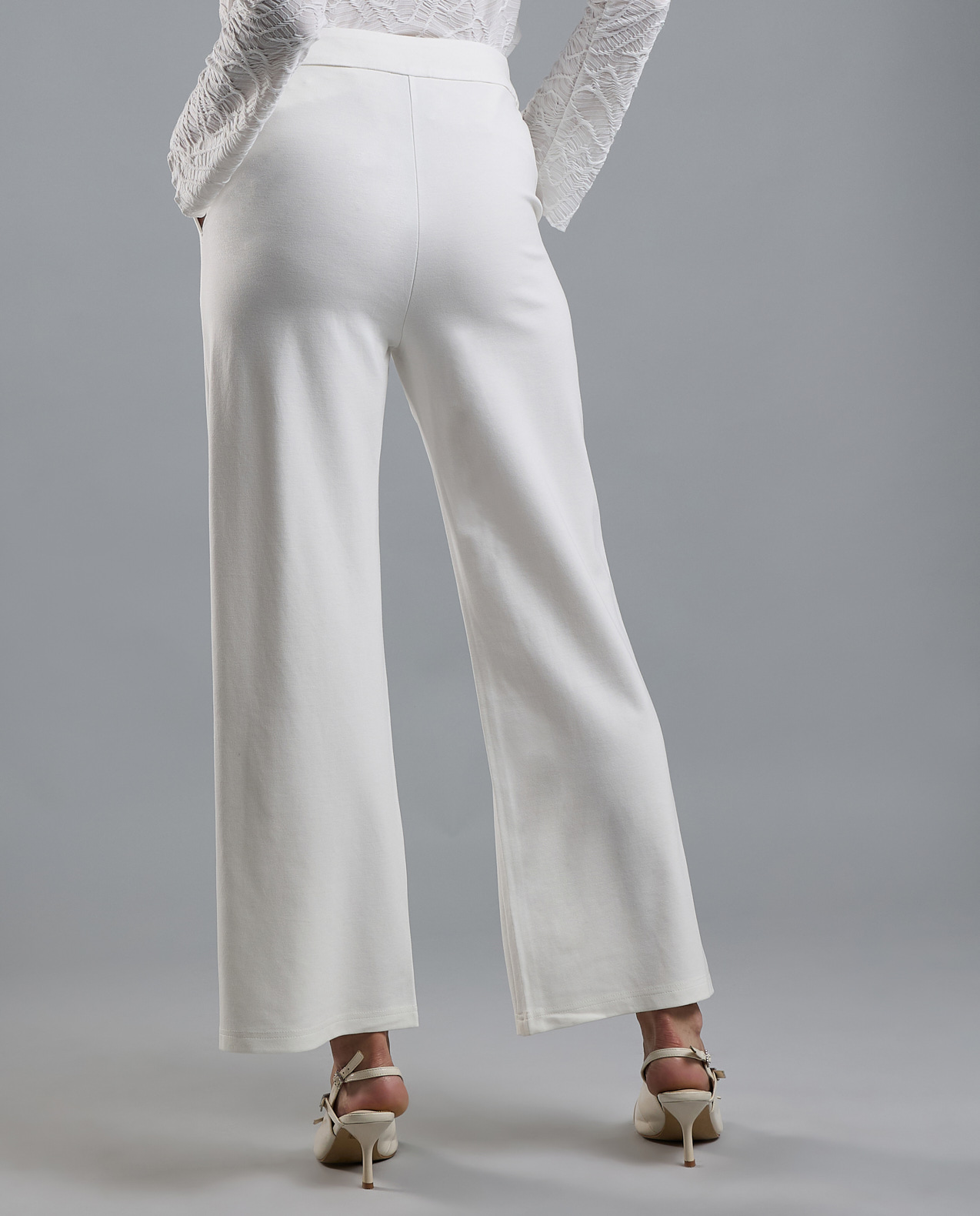 Solid Straight Fit Pants with Button Closure