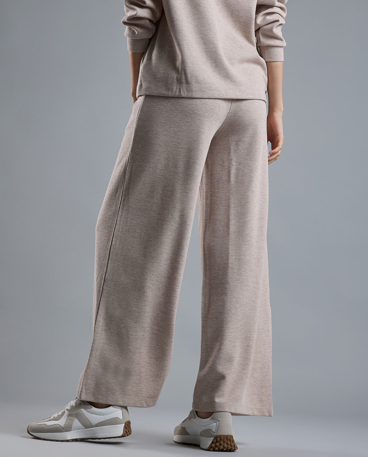 Textured Knit Pants with Elastic Waist