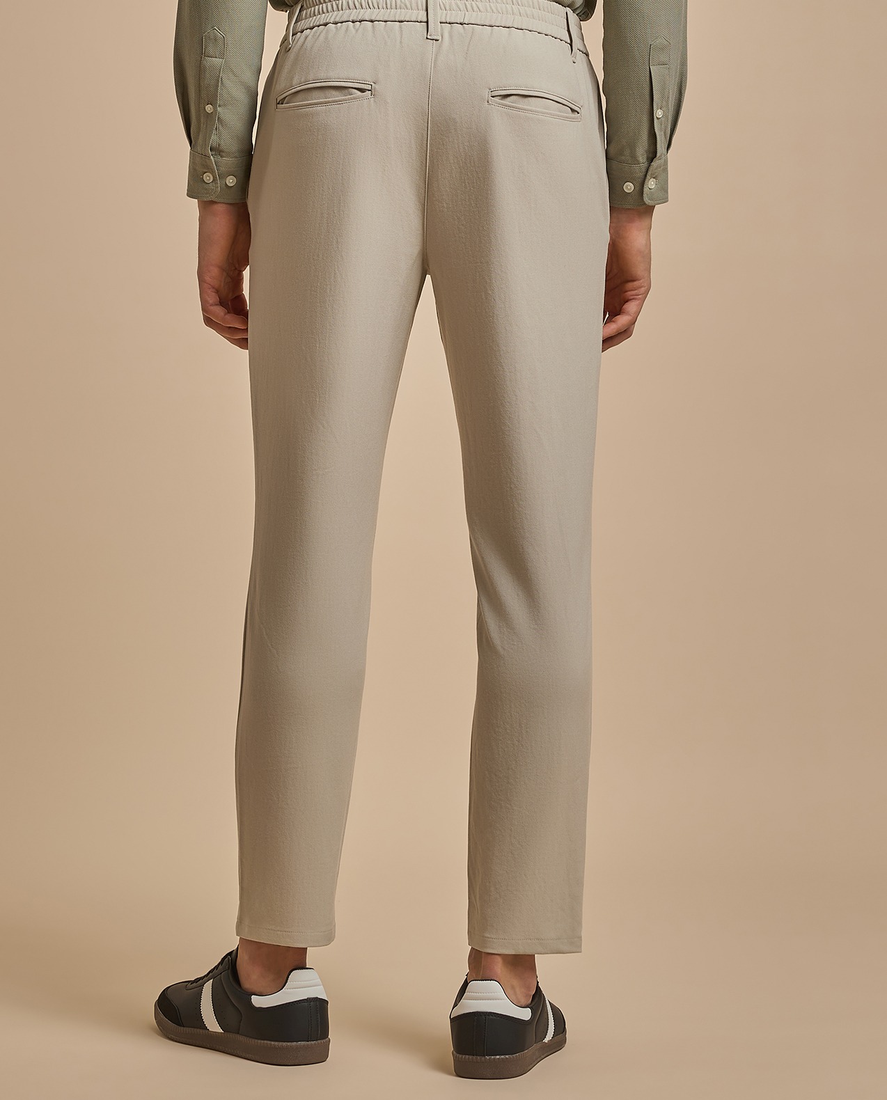 Solid Relaxed Fit Pants with Button Closure