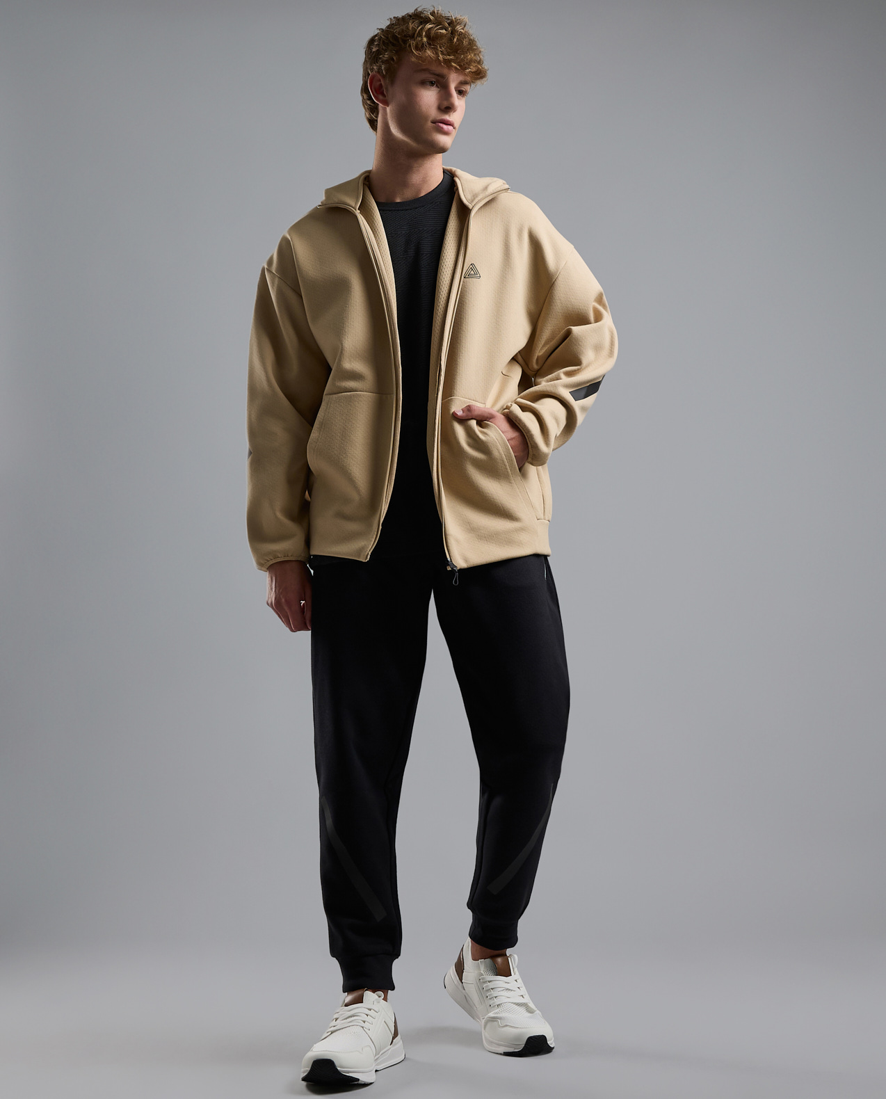 Logo Detail Hooded Jacket with Long Sleeves
